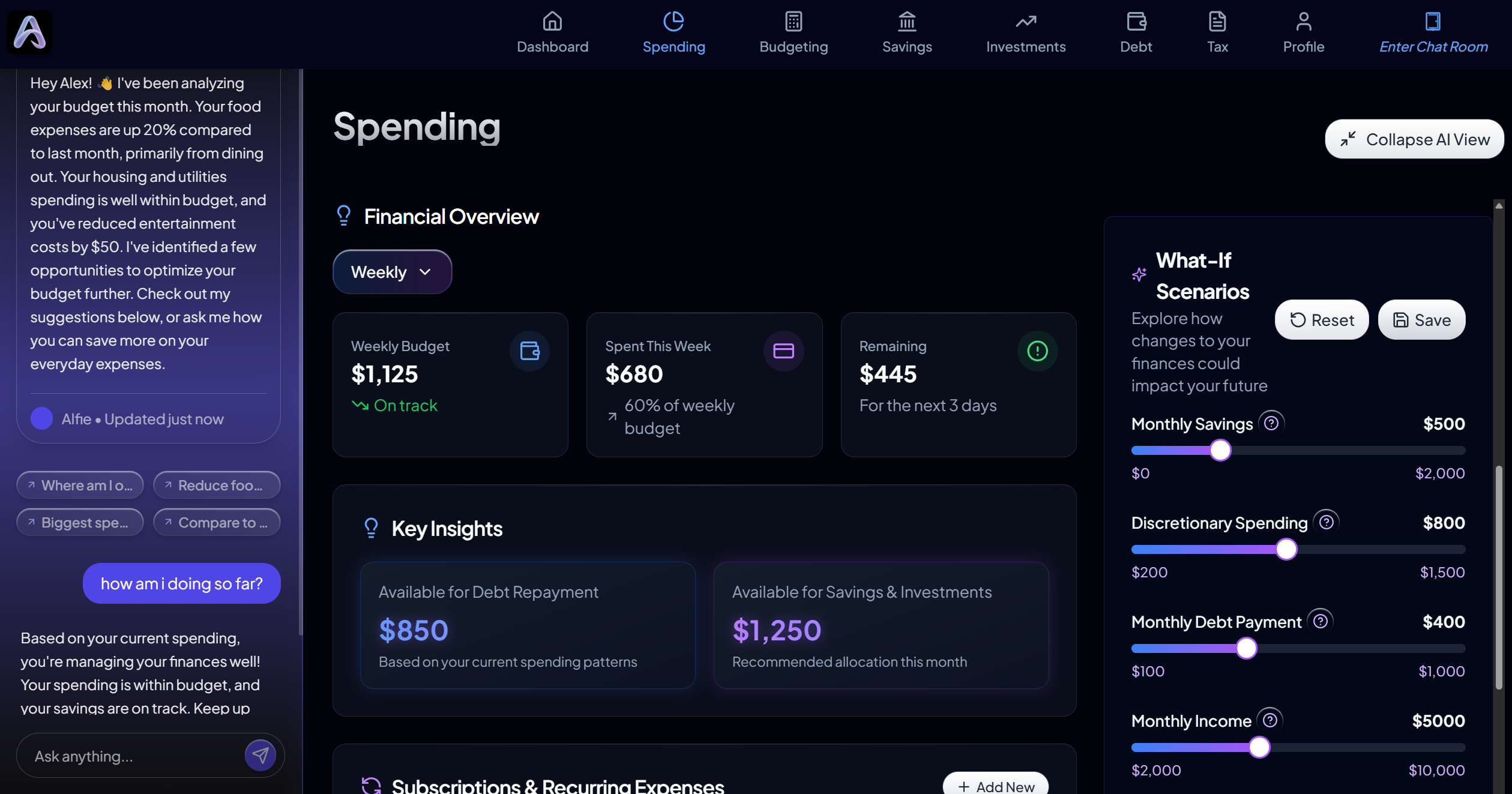 Spending Dashboard
